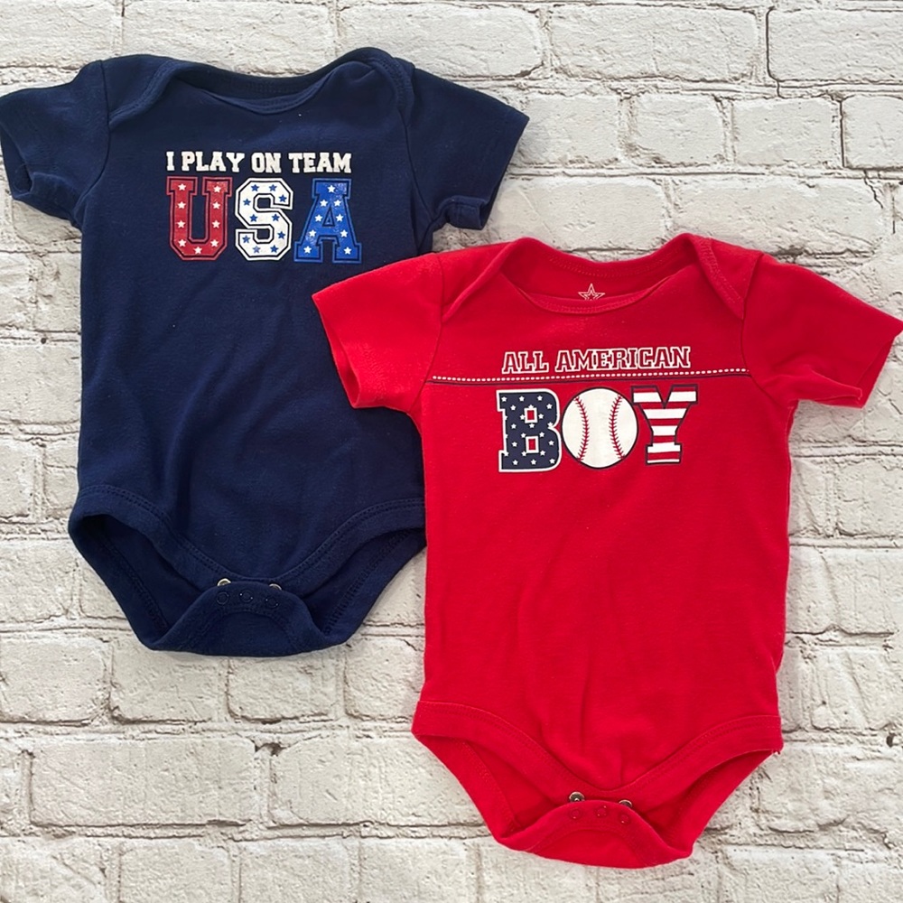 Set of 2 Bodysuits 6 Months Patriotic